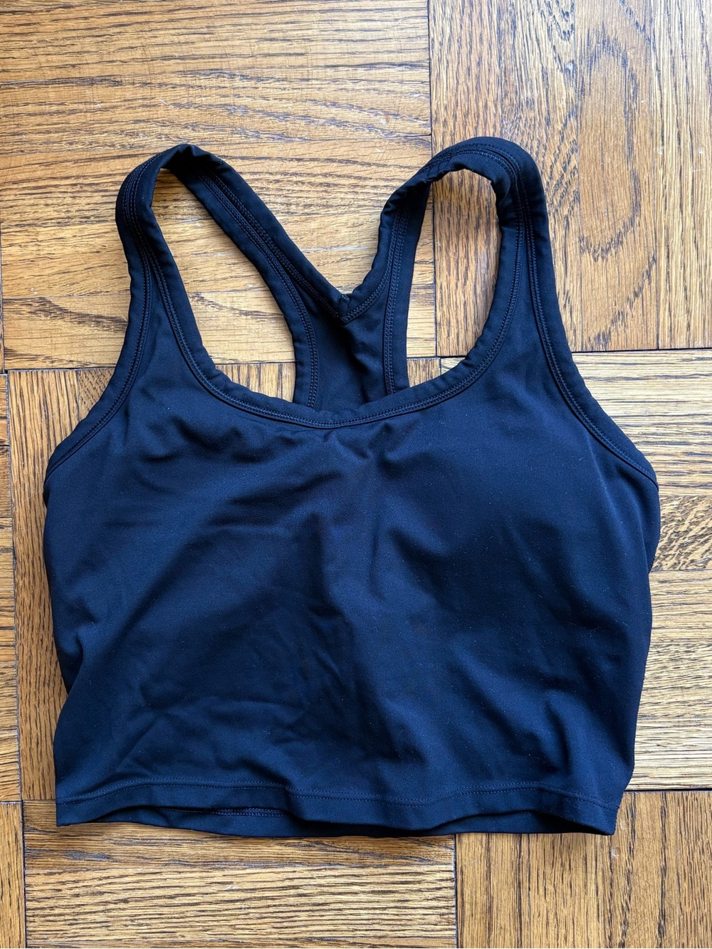 Women's Black Racerback Crop Sports Bra - Supportive Everyday Activewear